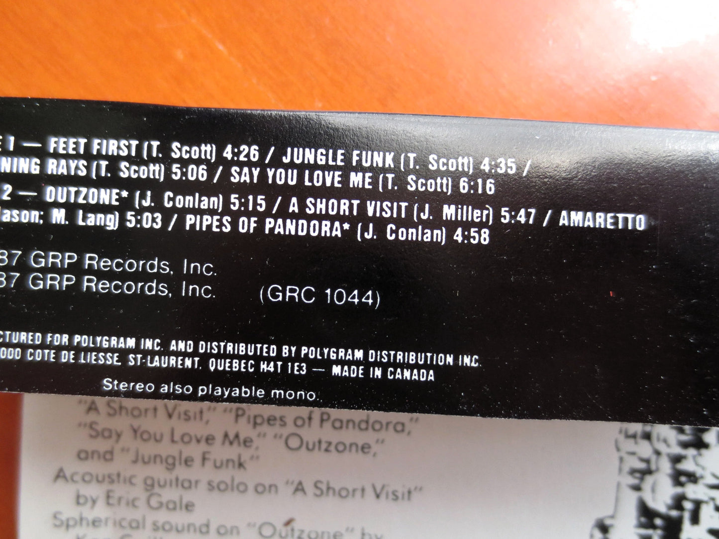 TOM SCOTT, 'STREAMLINES', 1987 Cassette Tape, Vintage Cassette