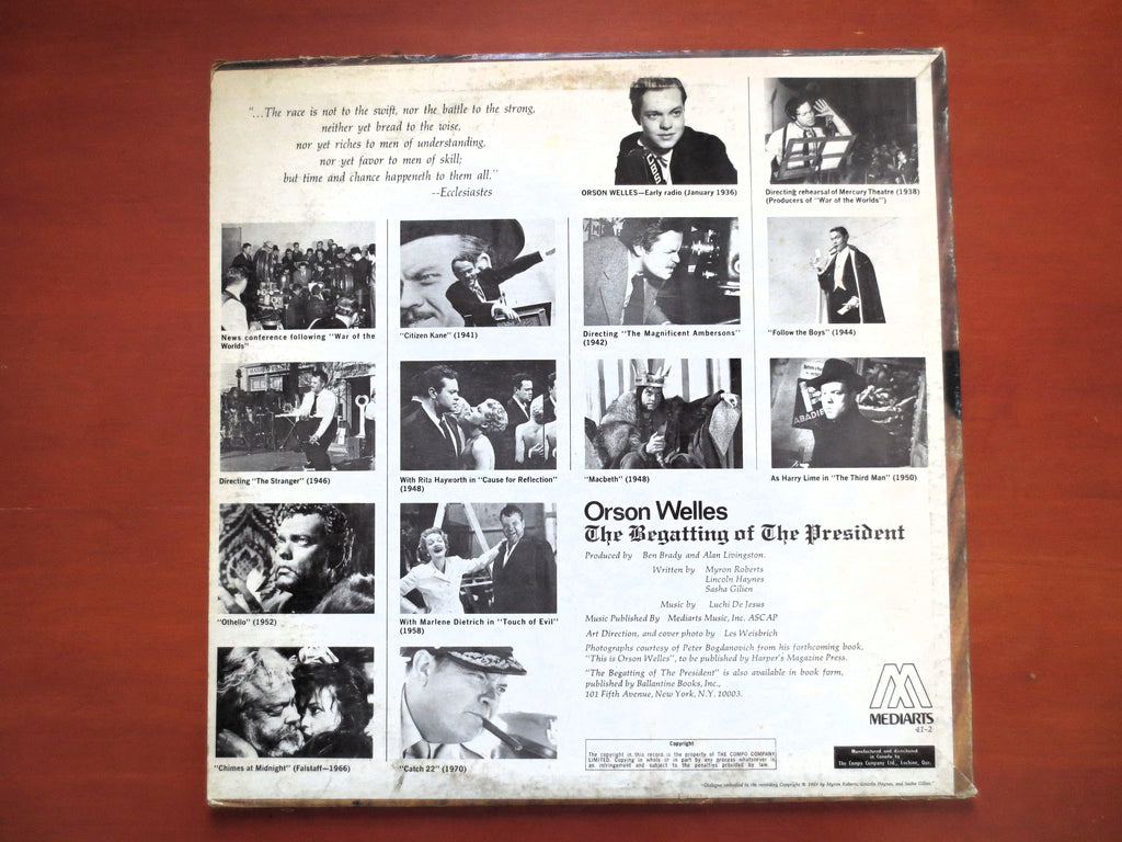 Orson Welles – The Begatting of the President (1969) Vinyl LP