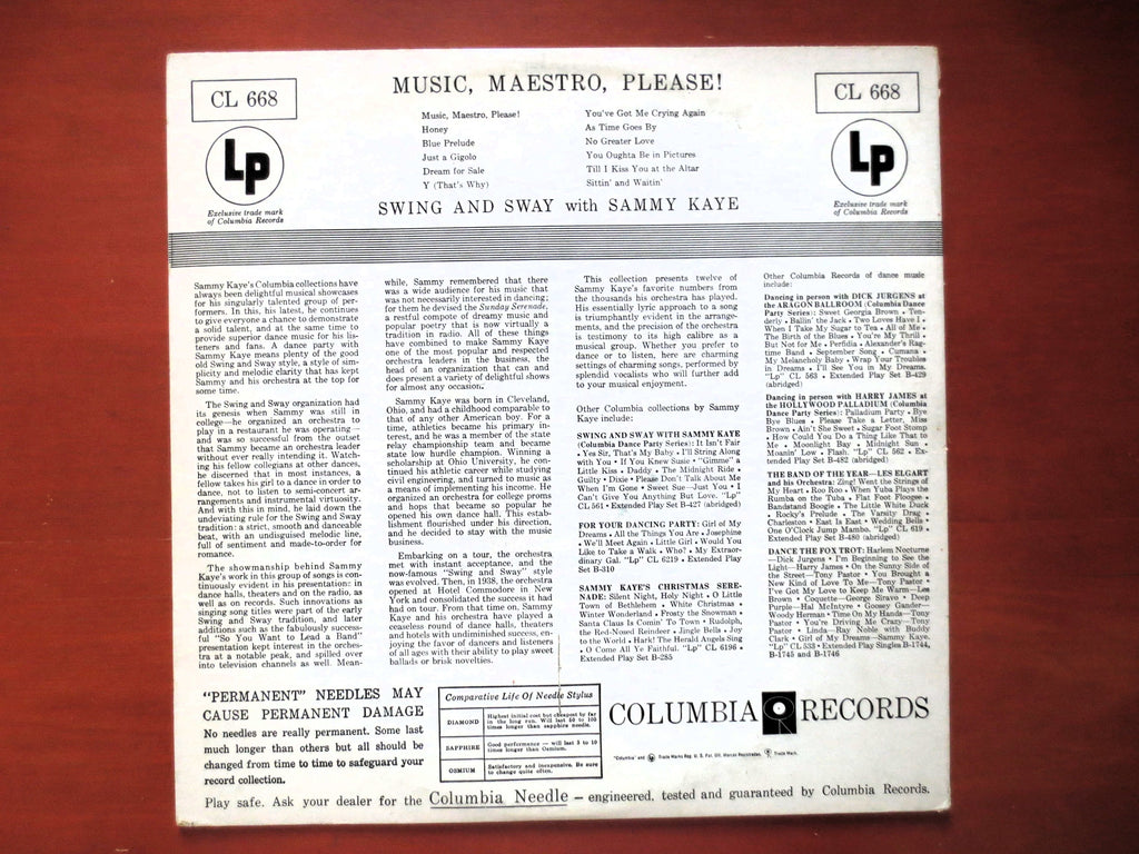 Sammy Kaye – Music Maestro Please (1955) Vinyl LP