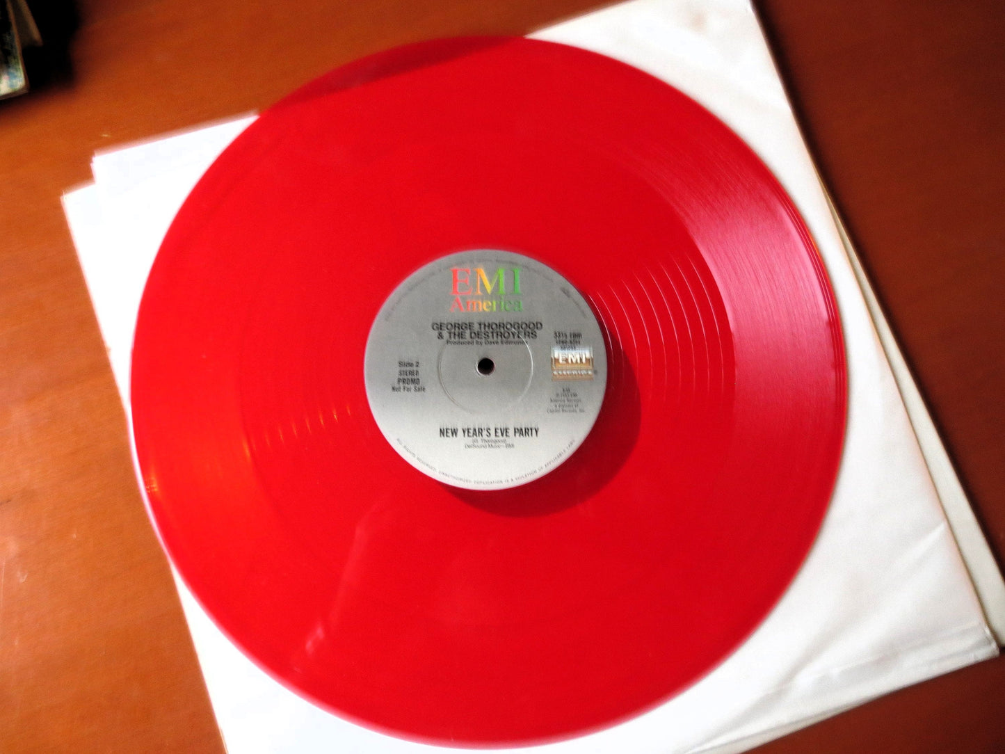 GEORGE THOROGOOD, Rock and Roll Christmas, RED Vinyl, 1983 Promo Copy