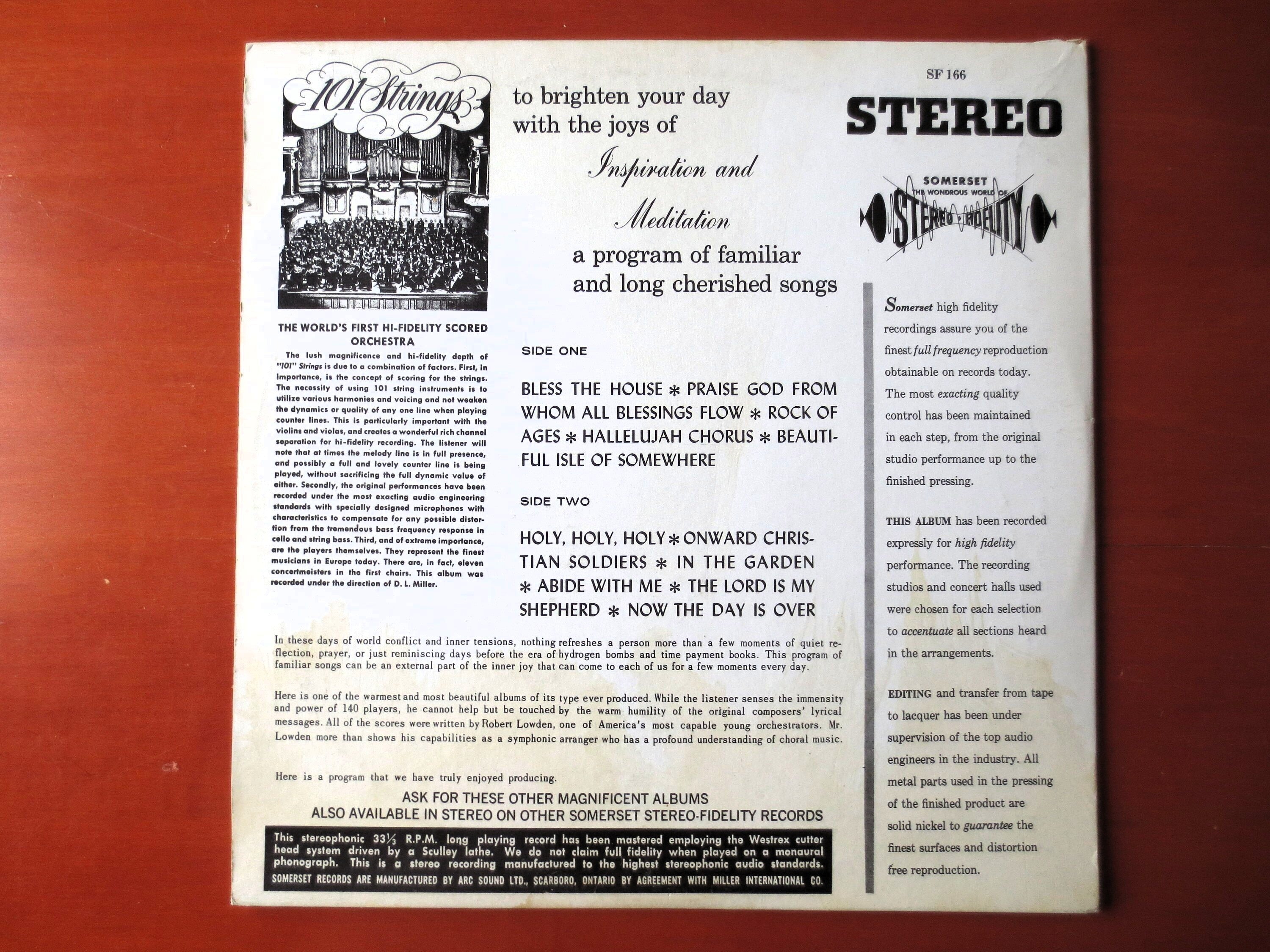 101 Strings – Inspiration and Meditation (1962) Vinyl LP