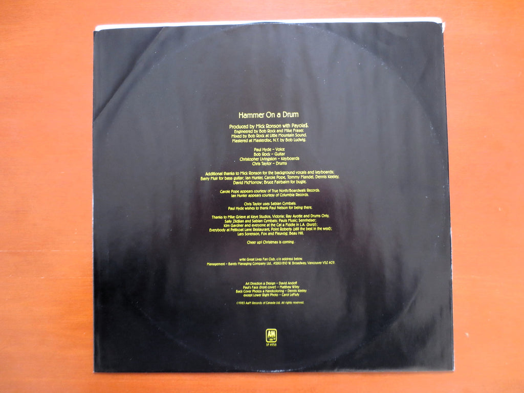 The Payolas – Hammer on a Drum (1983) Vinyl LP