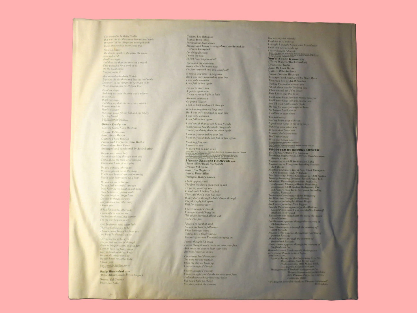 BERNADETTE PETERS, VARGAS Cover, 1980 Records, Pop Jazz Album, Vinyl Record