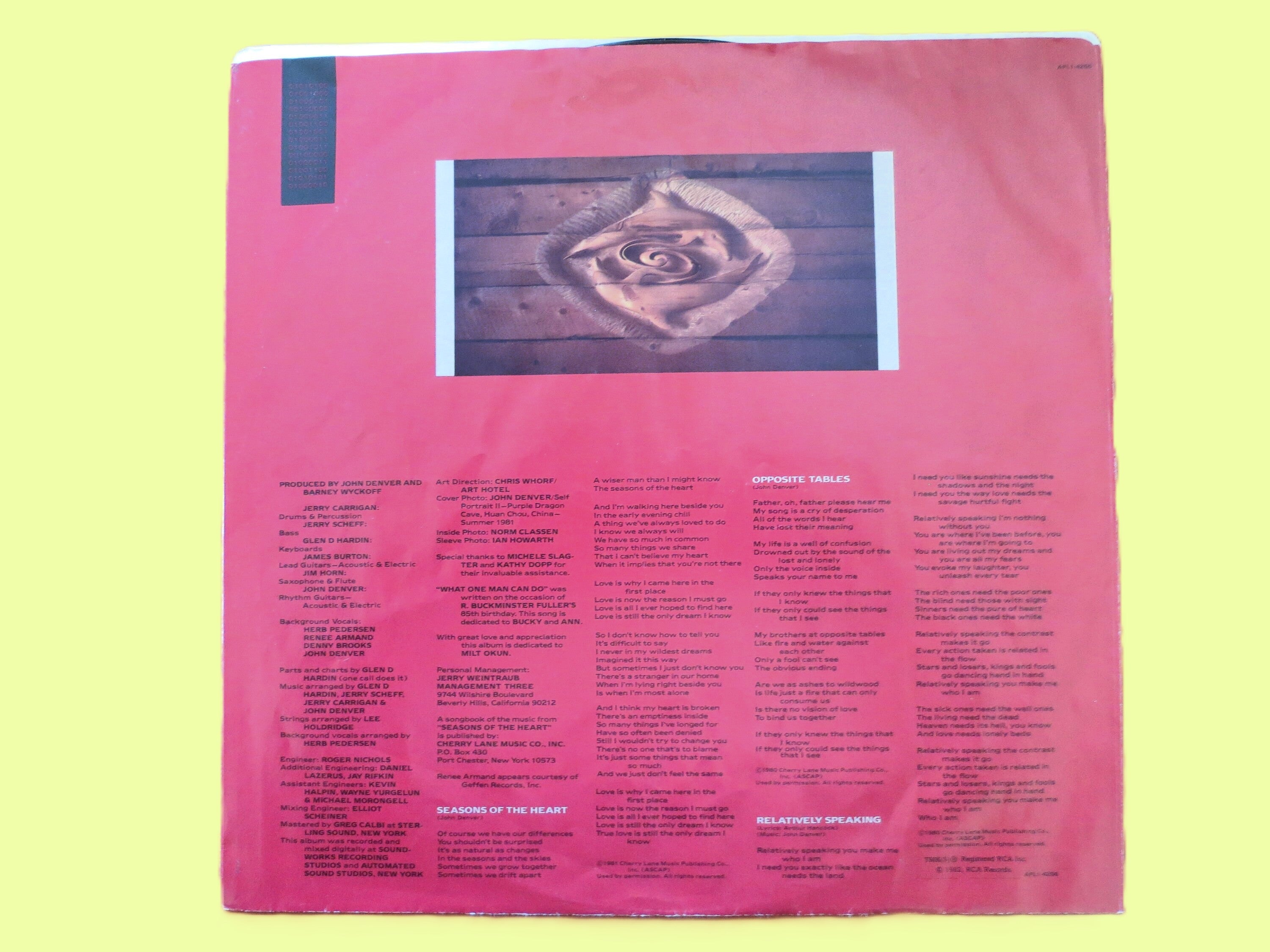 JOHN DENVER, Seasons of the HEART, Vintage Album, 1982 Record, Vinyl Lp