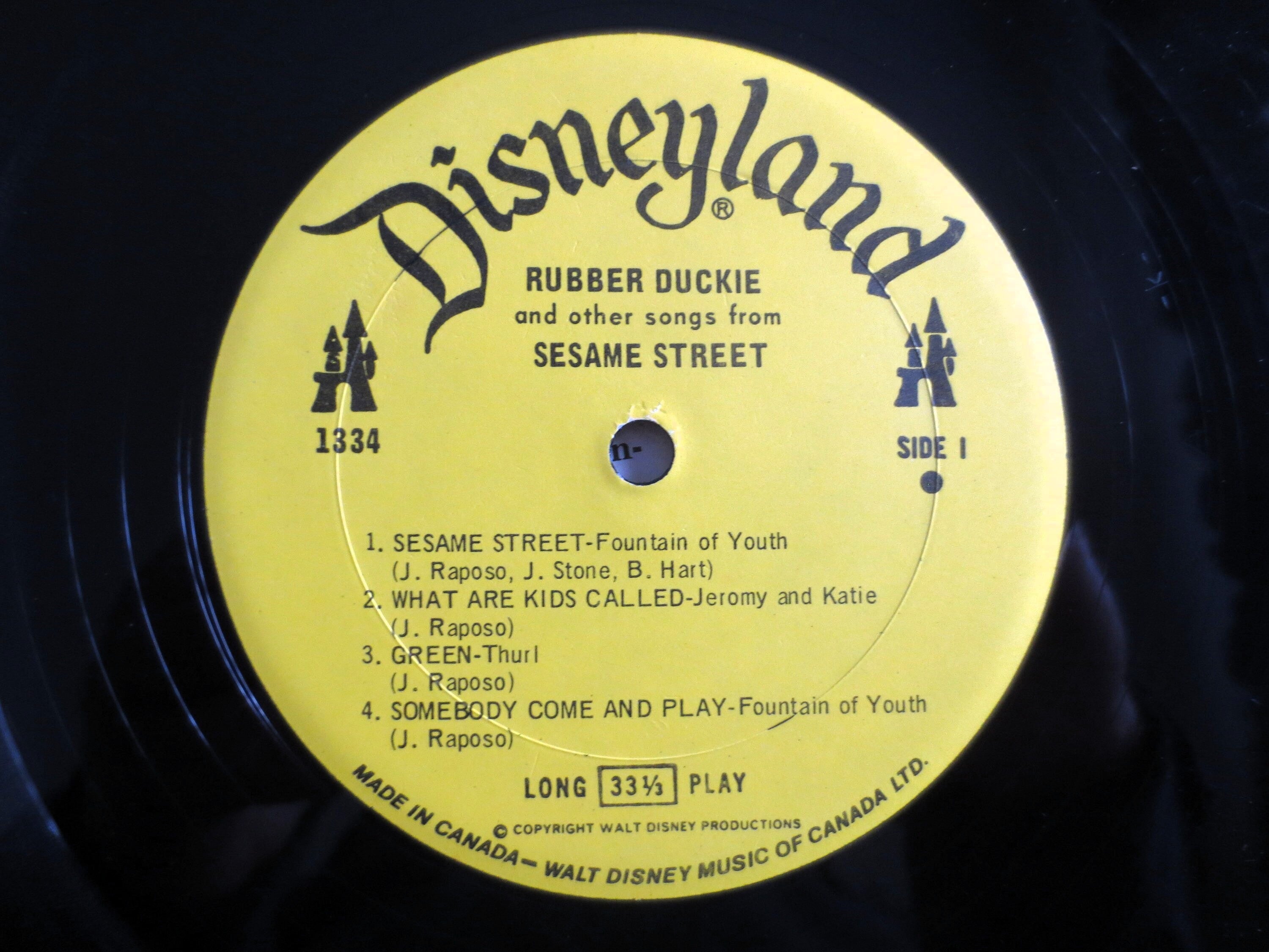 RUBBER DUCKIE, Sesame Street Record, DISNEYLAND Records, Disney Records, Vintage Vinyl, Kids Records, Vinyl, 1970 Records