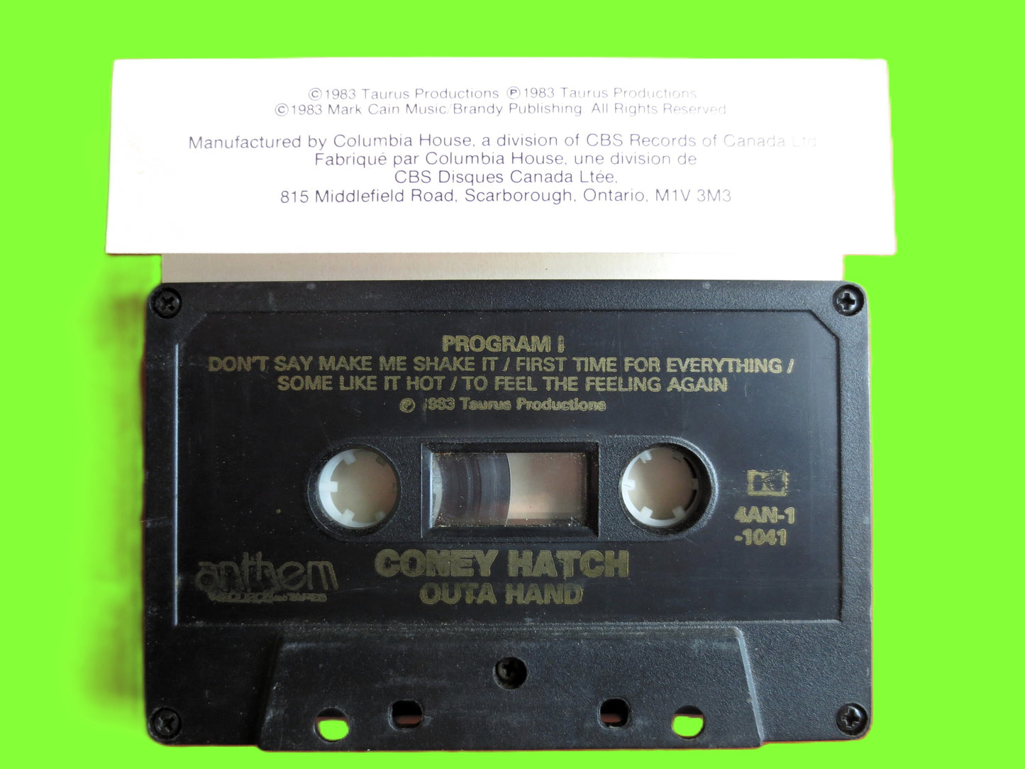 CONEY HATCH, Outa HAND, 1983 Cassette, Vintage Cassette