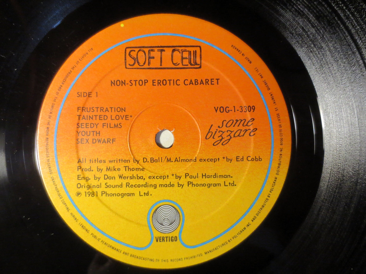 SOFT CELL, Non-Stop EROTIC Cabaret, Alternative Rock, 1981 Record