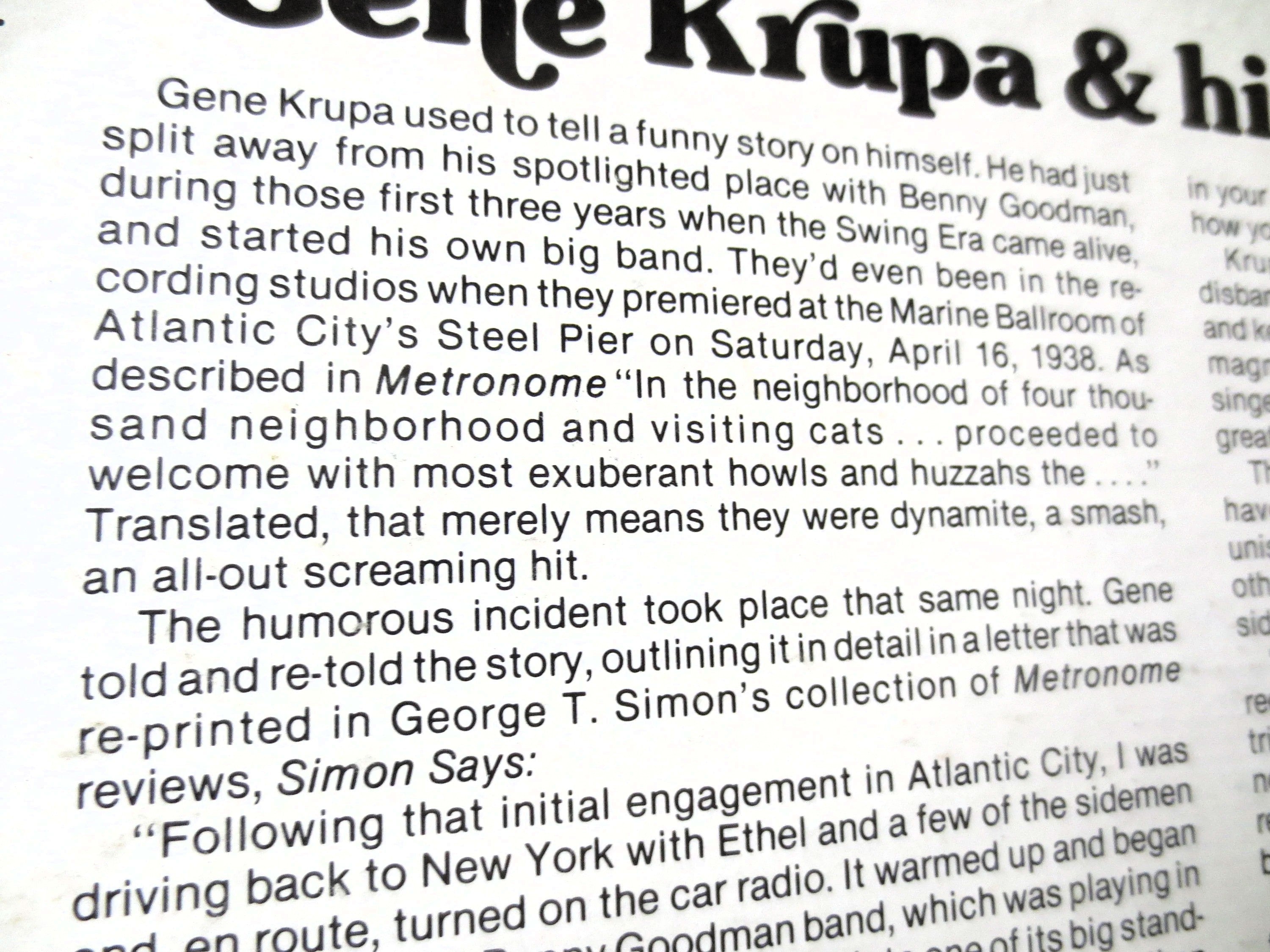 Gene Krupa – Krupa Swings (1980) Vinyl LP