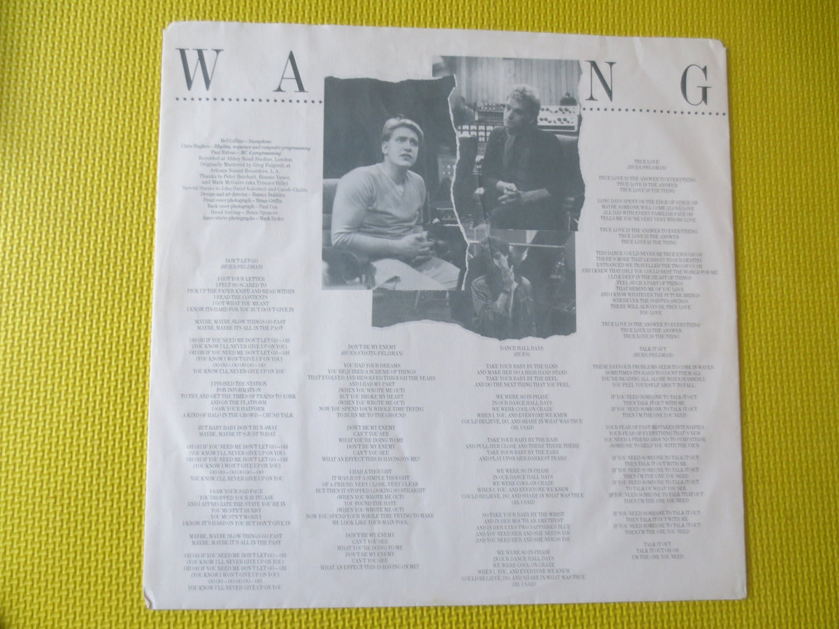 Vintage Wang Chung Vinyl Record: Points On The Curve LP, 1983