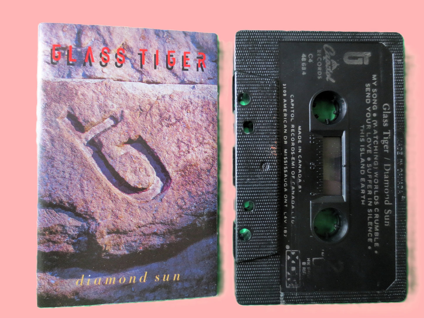 GLASS TIGER, DIAMOND Sun, 1988 Cassette Tape, Vintage Cassette