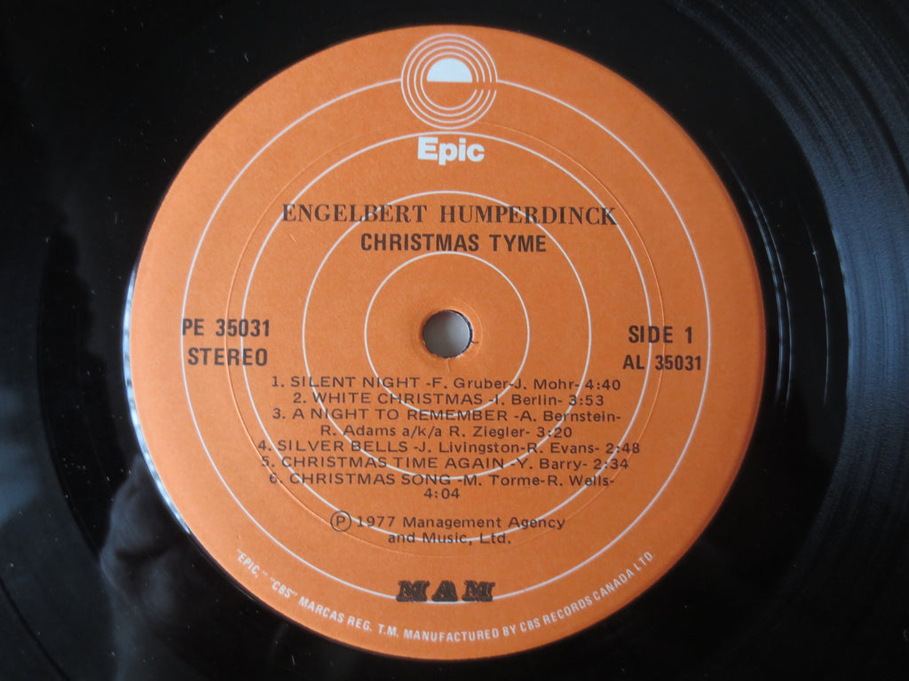 Engelbert Humperdinck Christmas Album: 1977 Christmas Tyme Vinyl LP
