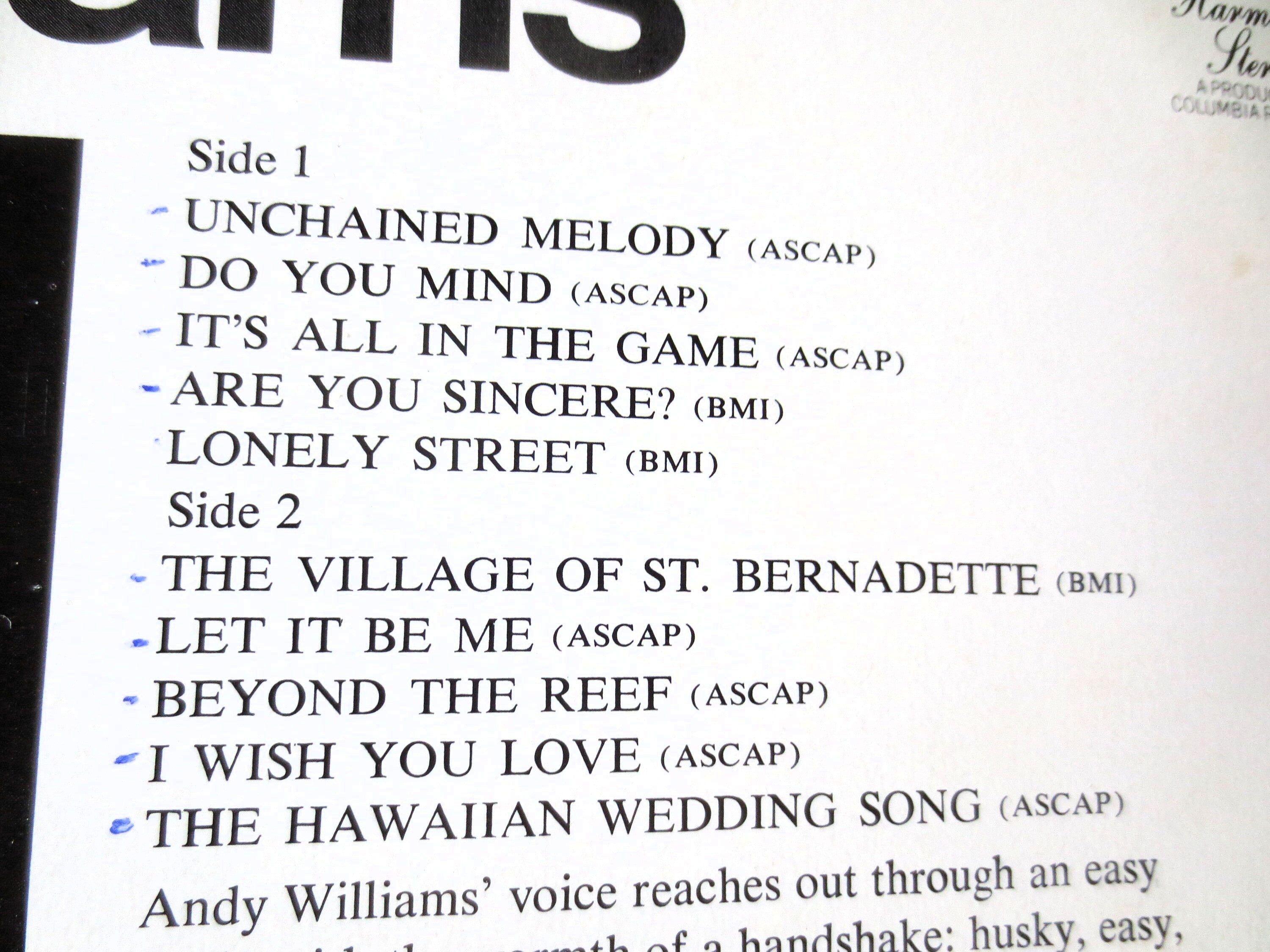 Andy Williams – Andy Williams (1971) [Vinyl LP]