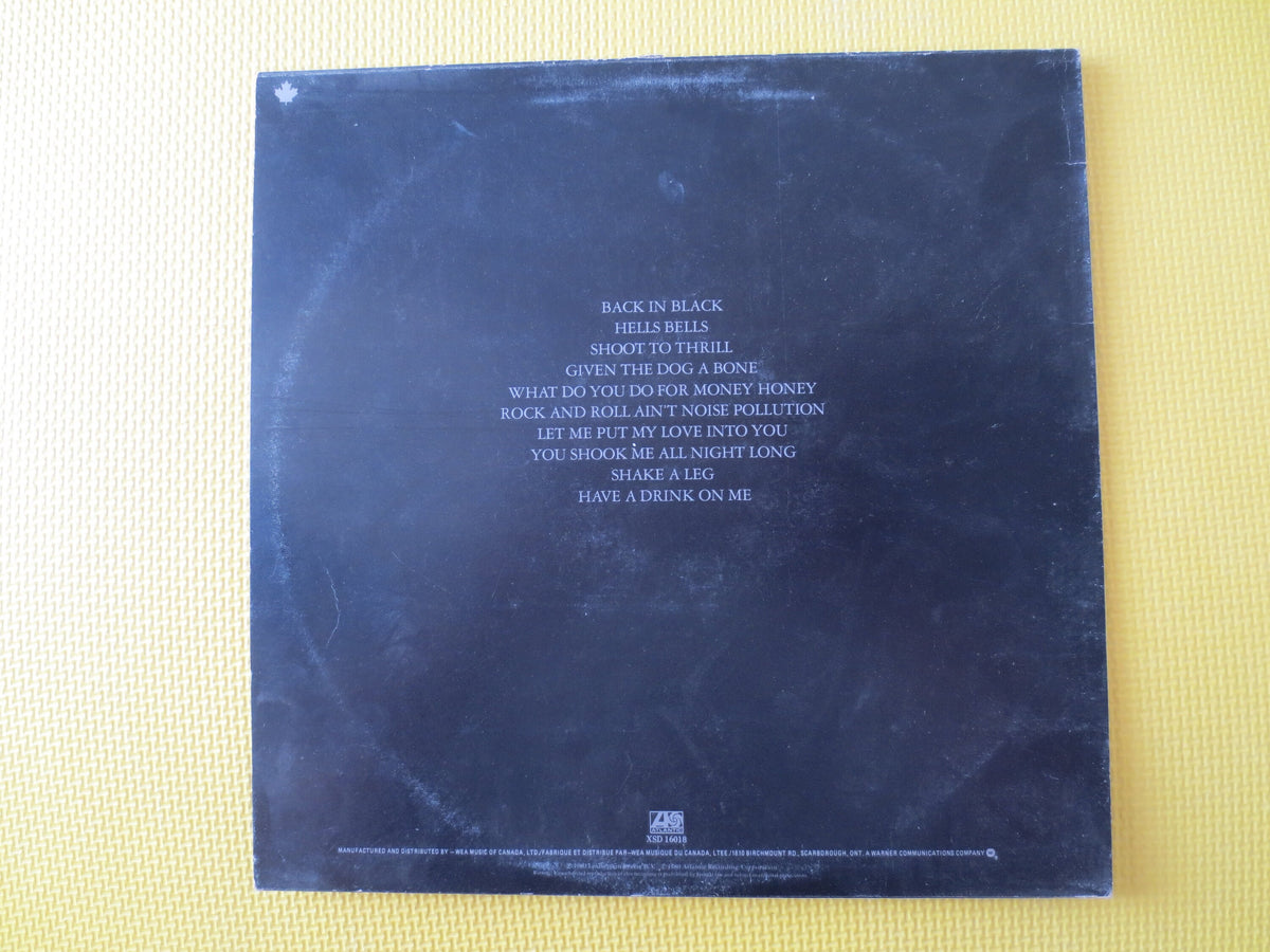 AC/DC Back in Black Vinyl Record - 1980 Rock LP