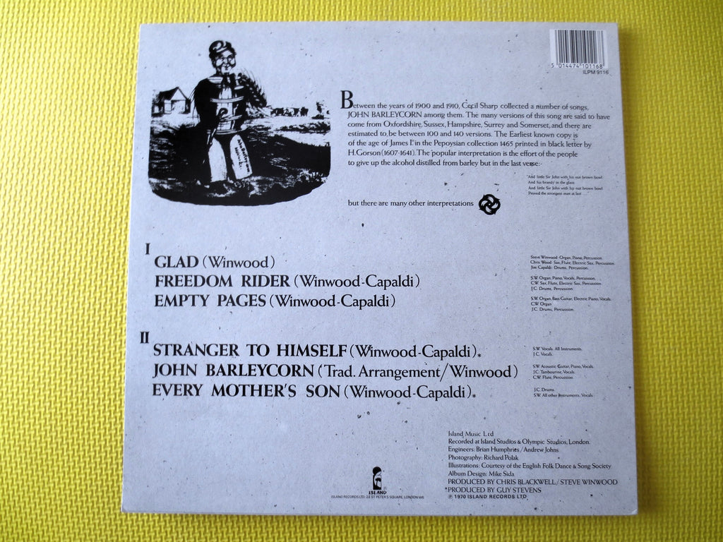 Traffic – John Barleycorn Must Die (1987) Vinyl LP