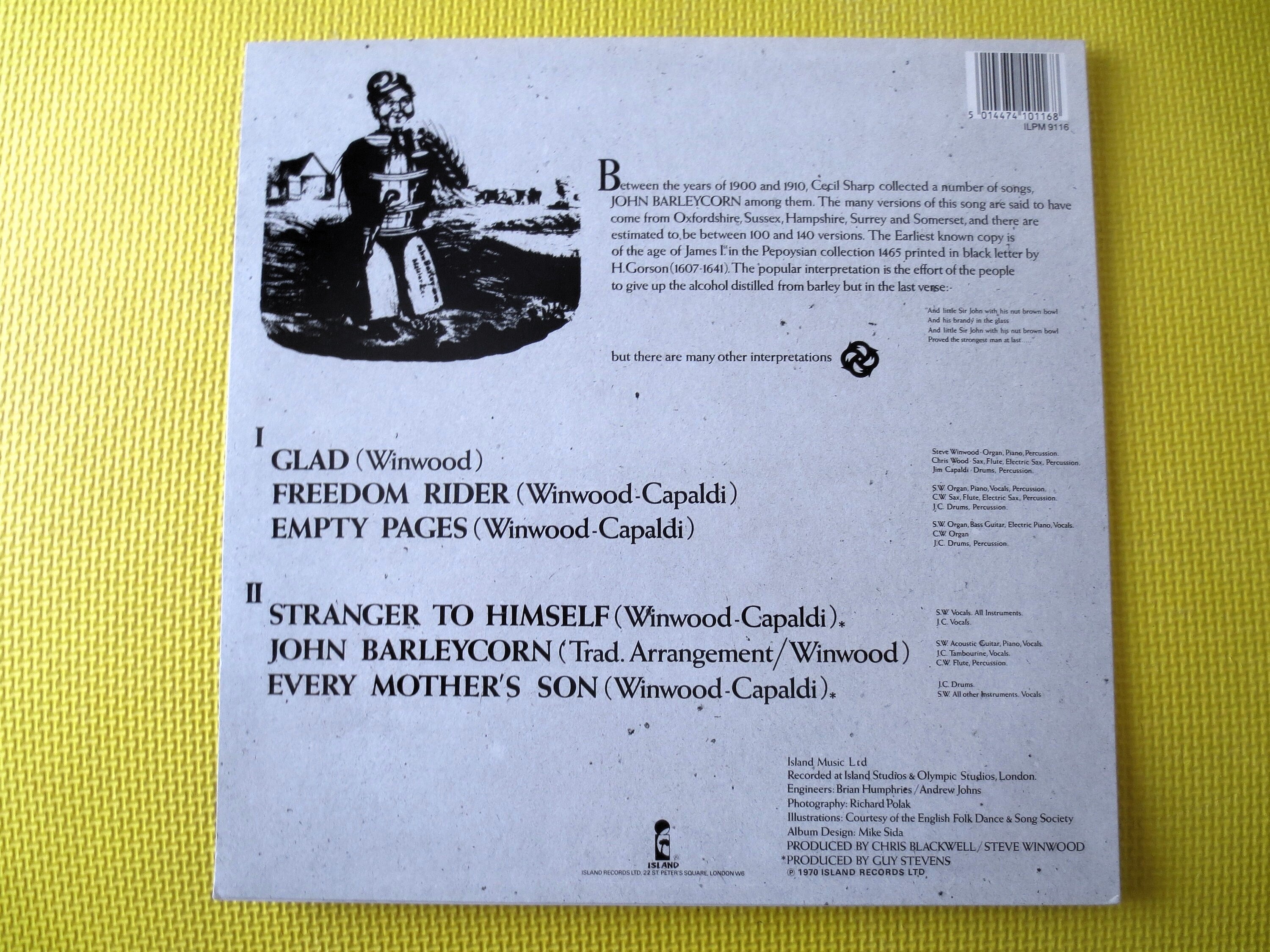 TRAFFIC, John BARLEYCORN, TRAFFIC Records, Traffic Albums, Traffic Lps, Rock Records, Vinyl Records, Vinyl lp, Vintage Records, 1987 Records