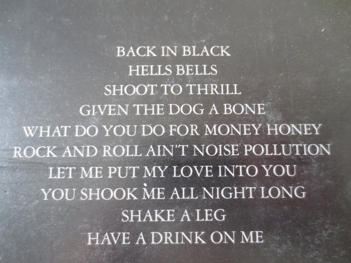 AC/DC Back in Black Vinyl Record - 1980 Rock LP