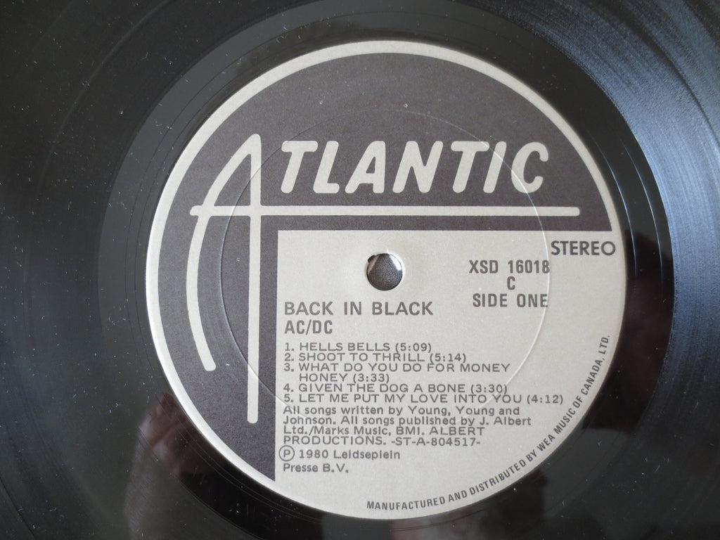 AC/DC Back in Black Vinyl Record - 1980 Rock LP