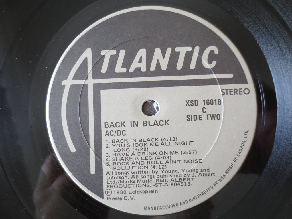 AC/DC Back in Black Vinyl Record - 1980 Rock LP