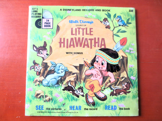 LITTLE HIAWATHA, DISNEY Album, Disneyland Records, Disney Records, Childrens Records, Disney Lp, Vinyl Lp, lp, 1968 Records