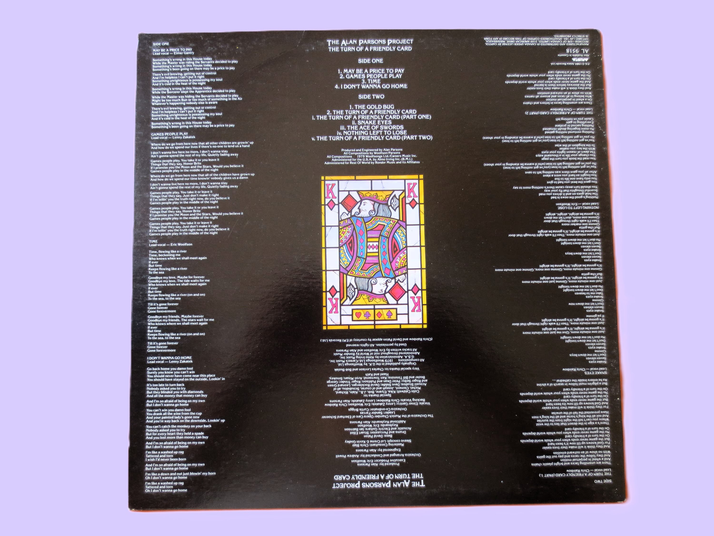 The ALAN PARSONS PROJECT, The Turn of a Friendly Card, Vintage Album, 1979 Record, Vinyl Lp