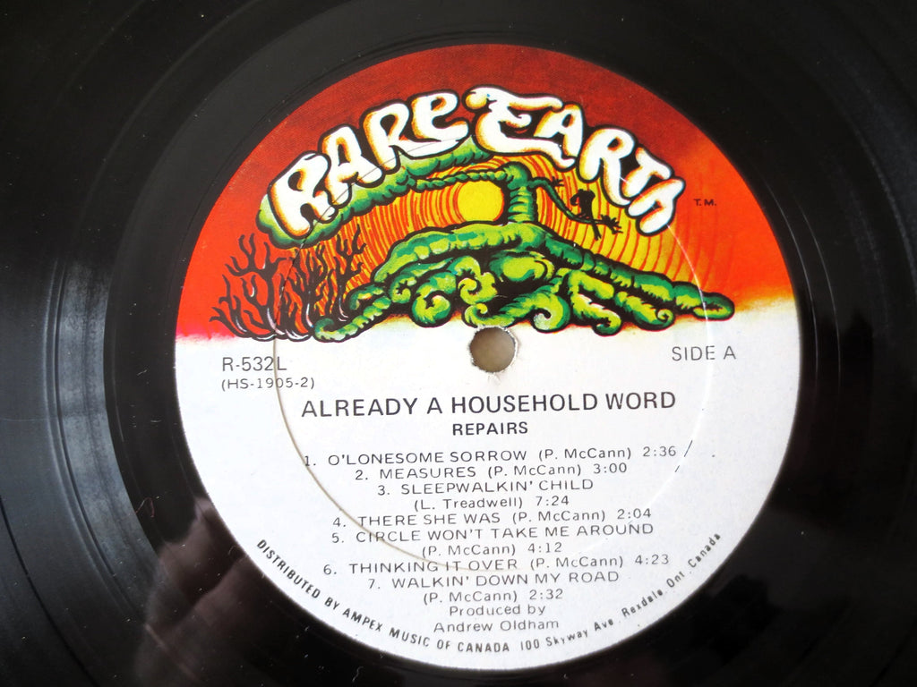 Repairs – Already a Household Word (1971) Vinyl LP