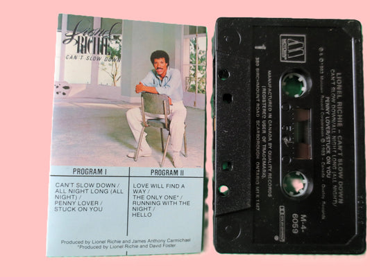 LIONEL RICHIE, Can't Slow Down, 1983 Cassette Tape, Vintage Cassette