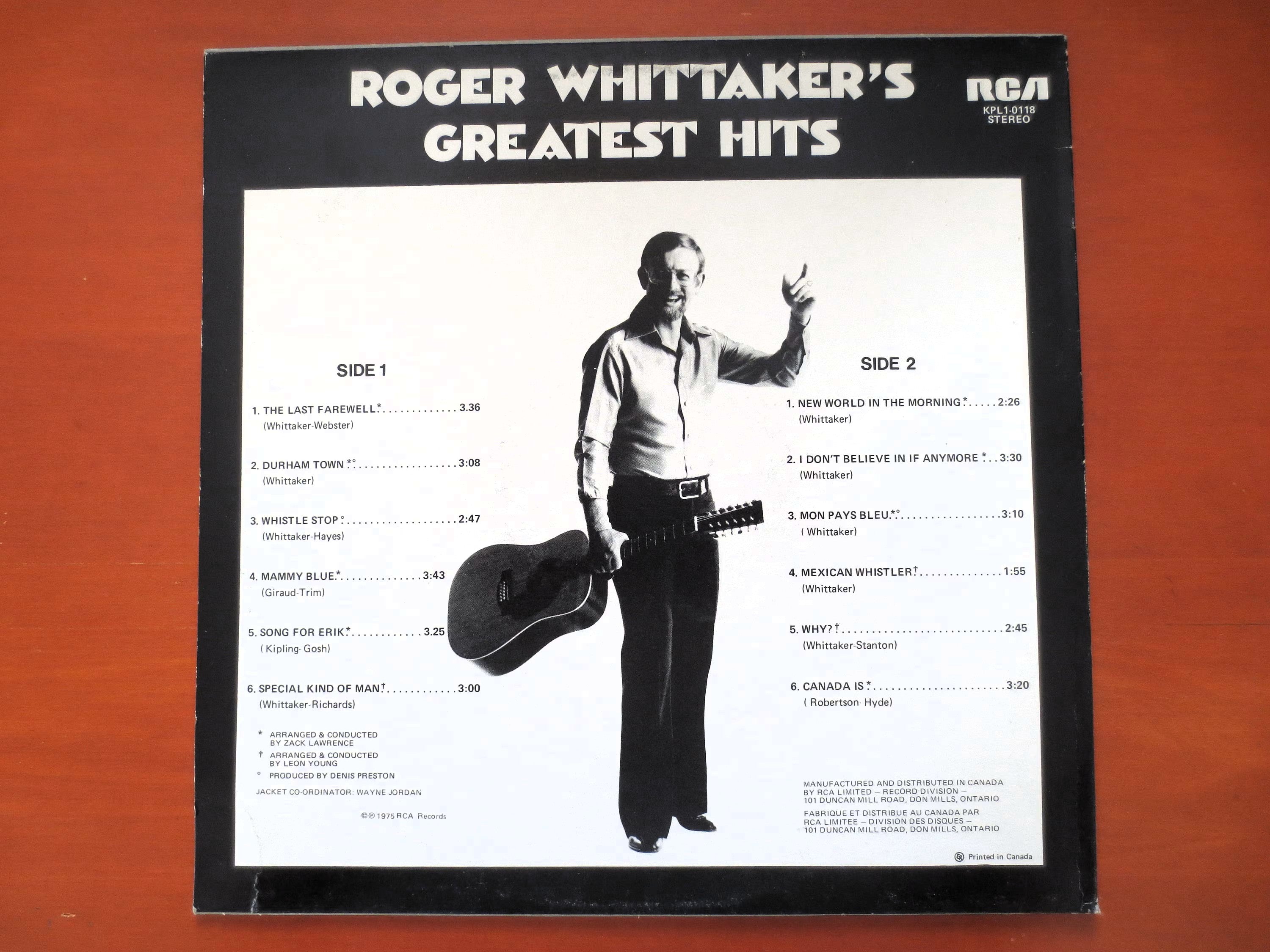 Roger Whittaker – Greatest Hits (1975) Vinyl LP