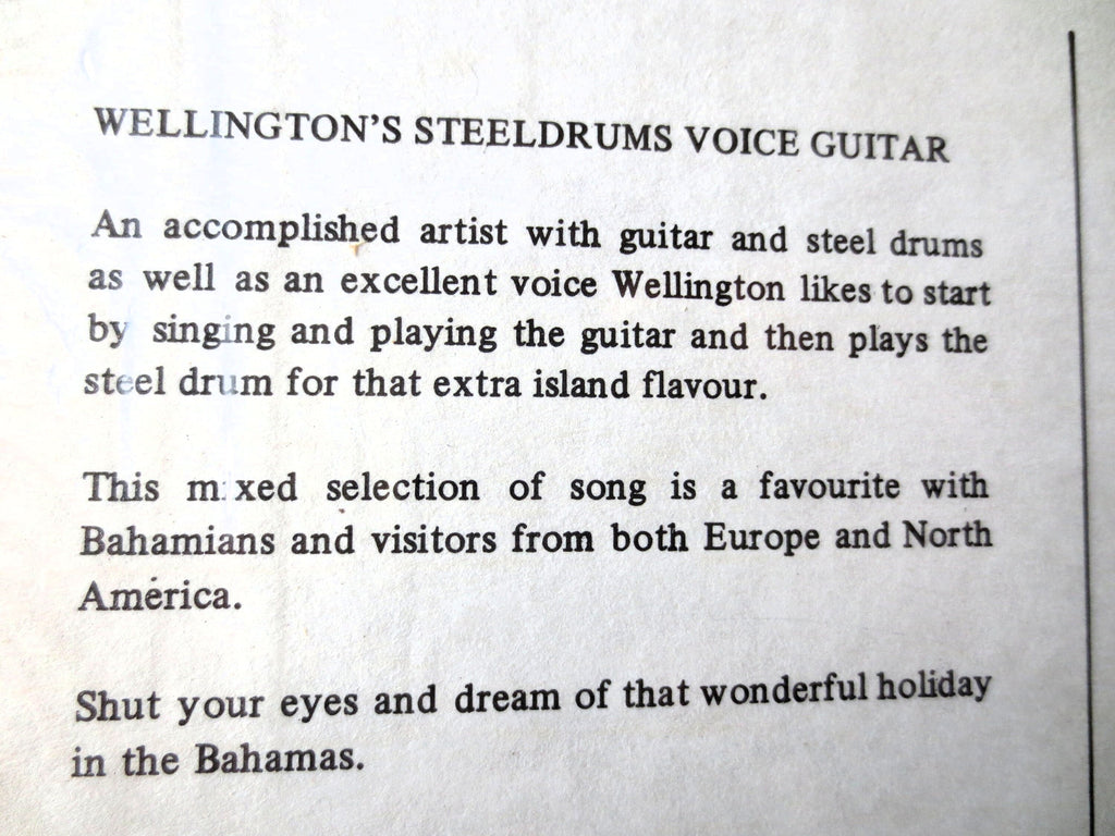 WELLINGTON GIBSON, Steel DRUMS, Reggae Music, Vintage Album, Vinyl Lp