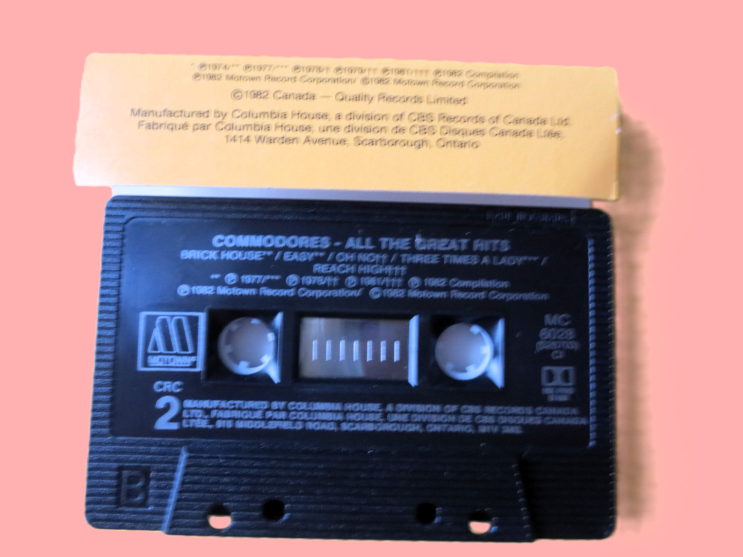 The COMMODORES, GREATEST HITS, 1982 Cassette Tape, Vintage Cassette