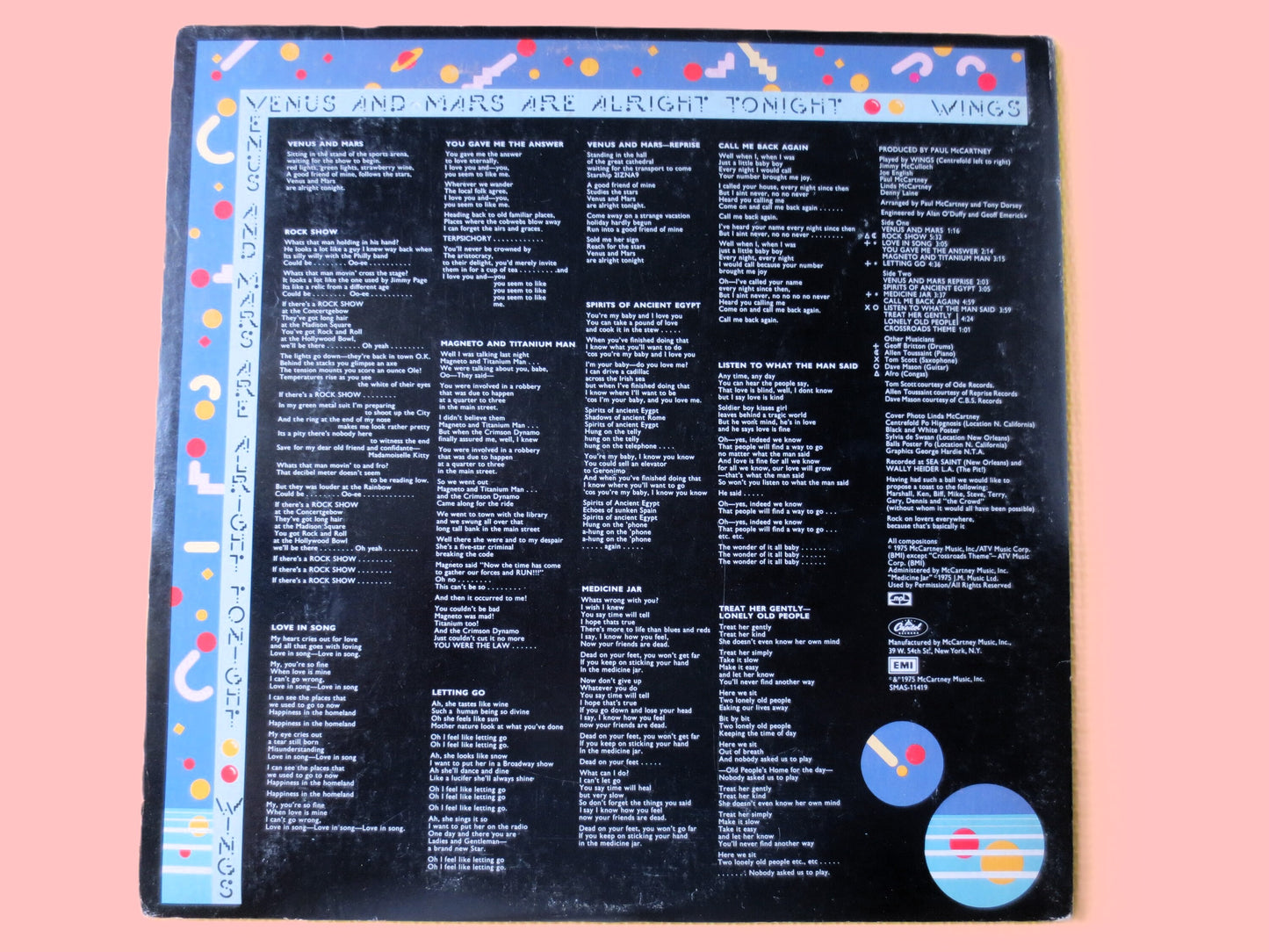 PAUL McCARTNEY, VENUS and Mars, The Beatles, 1975 Record, Vintage Vinyl Lp, 003