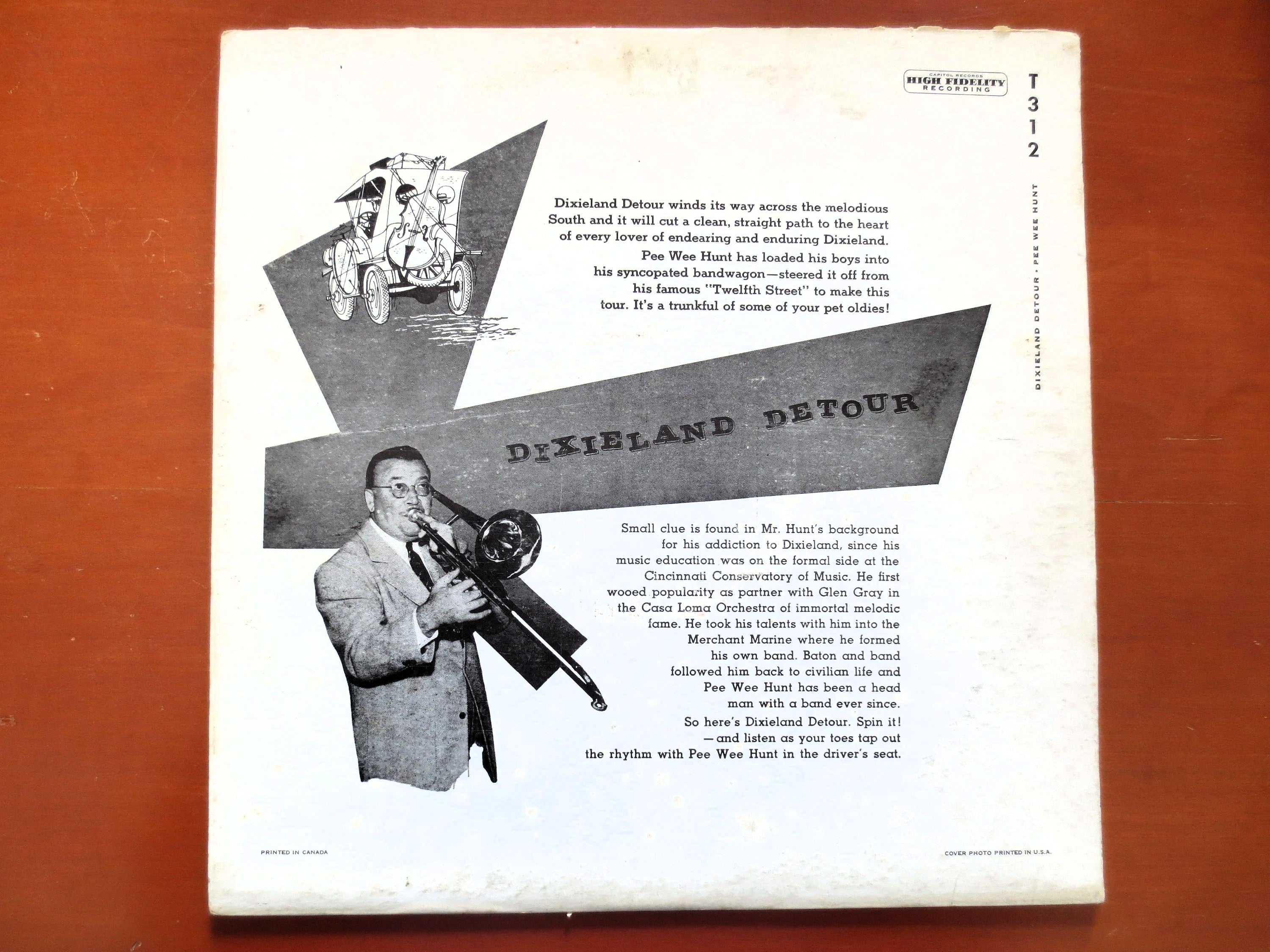 Pee Wee Hunt – Dixieland Detour (1952) Vinyl LP
