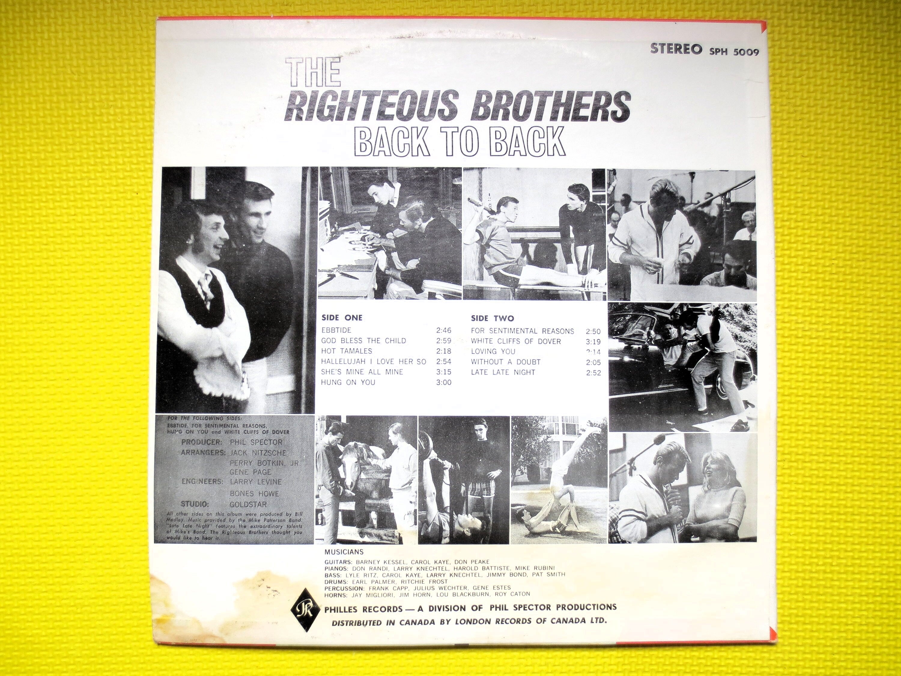 The RIGHTEOUS BROTHERS, BACK to Back, Vintage Album, 1965 Record, Vinyl Lp