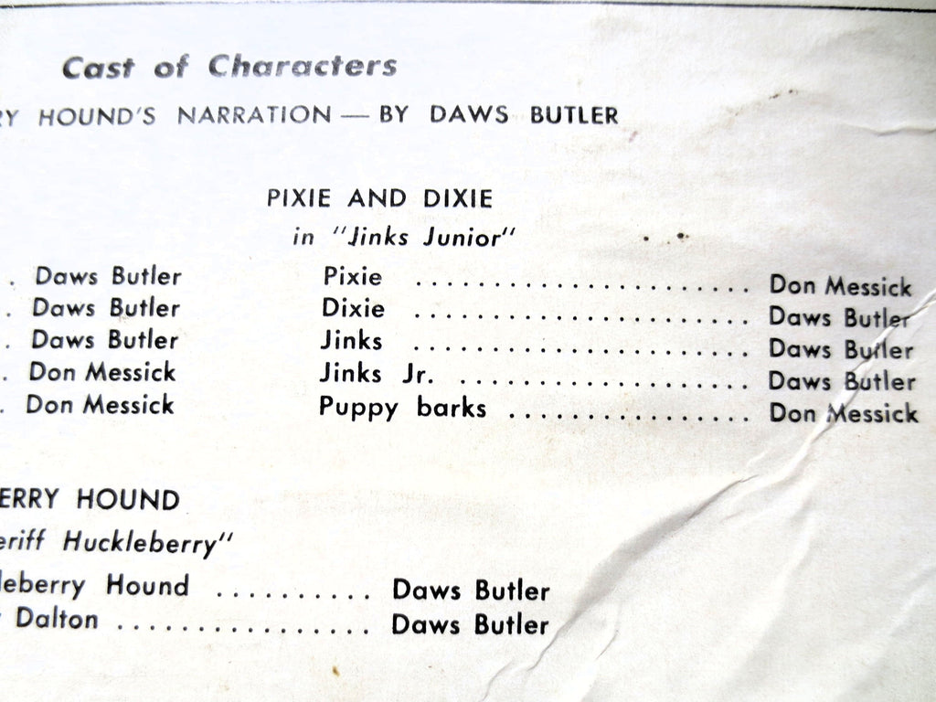 Huckleberry Hound – The Great Kellogg's TV Show (1959) Vinyl LP