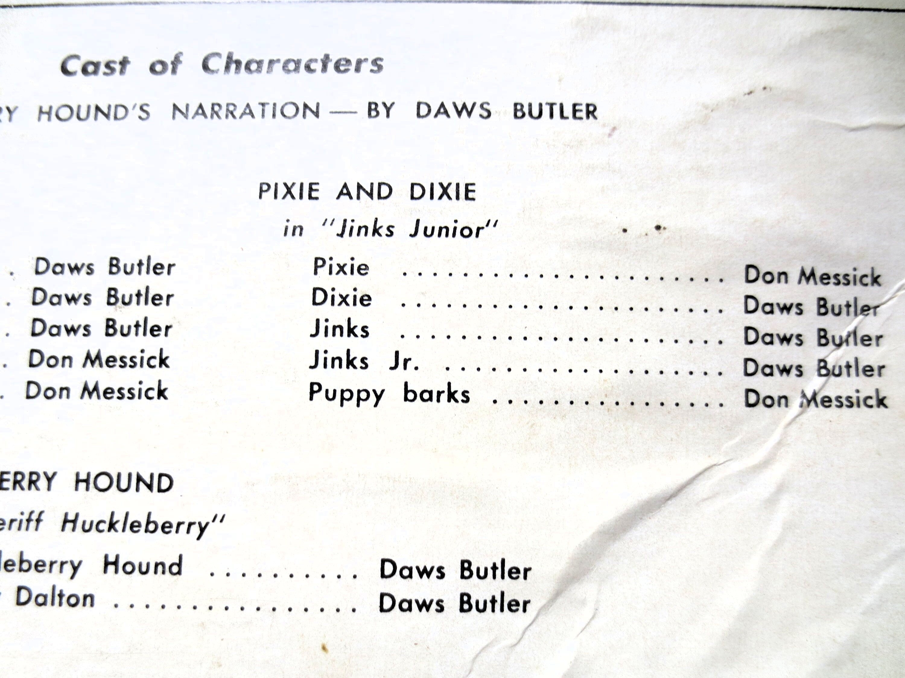 Huckleberry Hound – The Great Kellogg's TV Show (1959) Vinyl LP