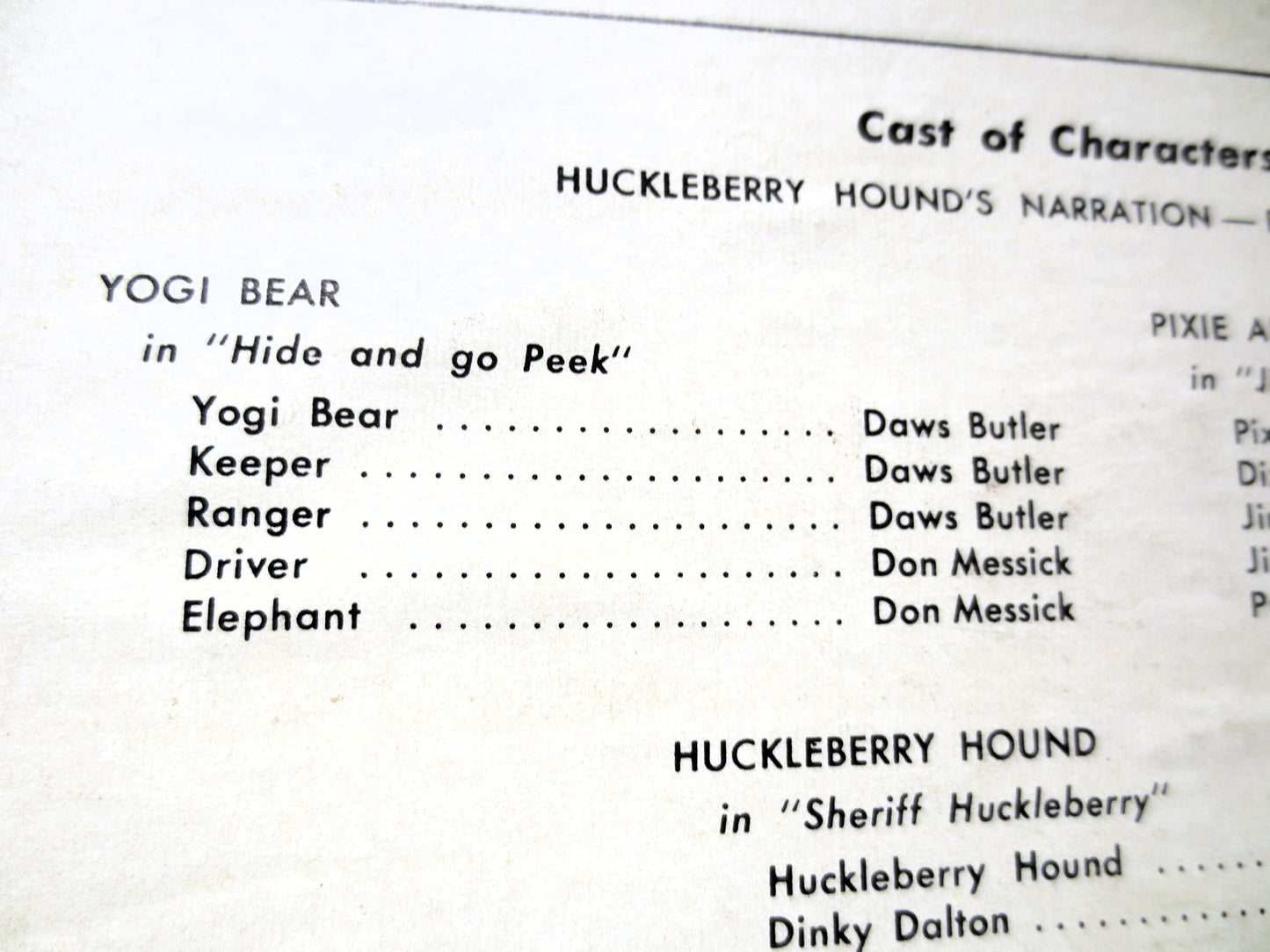 HUCKLEBERRY HOUND, Kellogg's TV Show, Vintage Album, 1959 Record, Vinyl Lp