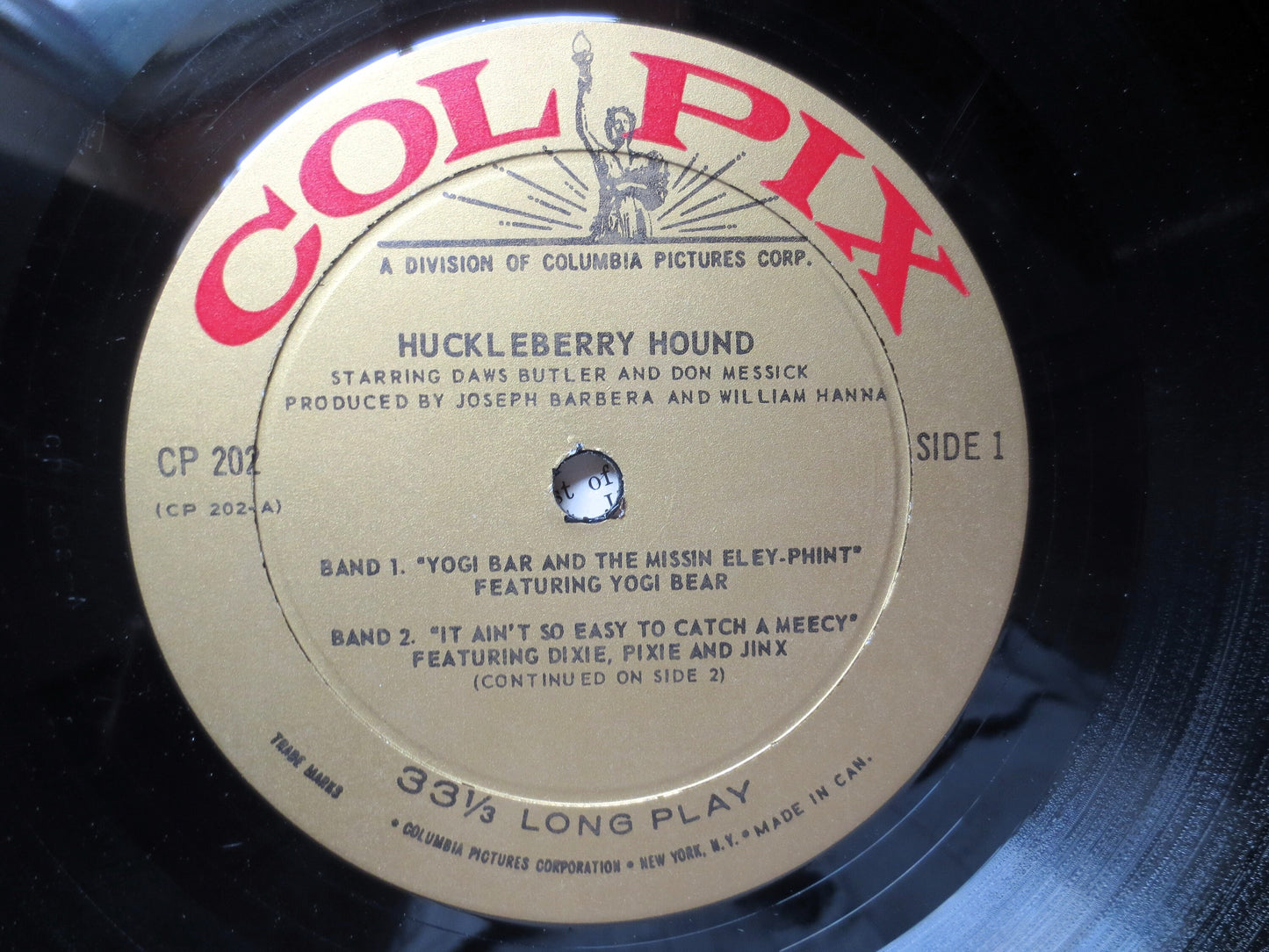 HUCKLEBERRY HOUND, Kellogg's TV Show, Vintage Album, 1959 Record, Vinyl Lp