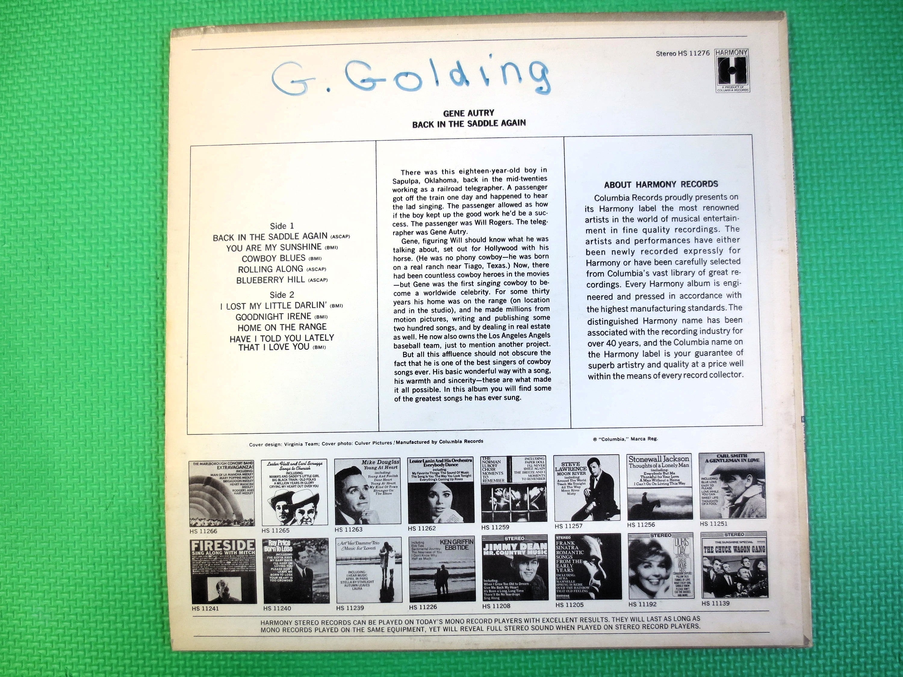 GENE AUTRY Records, Gene Autry, Gene Autry Albums, Gene Autry Vinyl, Gene Autry Lp, Vintage Vinyl, Vintage Records, 1966 Records
