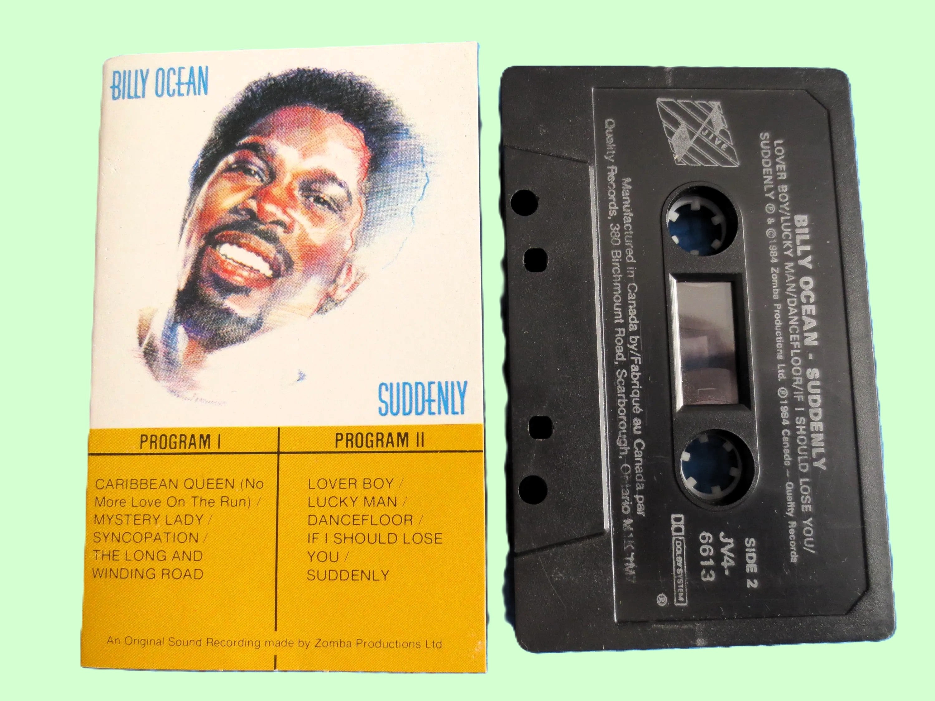 BILLY OCEAN, SUDDENLY, Disco Soul Funk, 1984 Cassette Tape, Vintage Cassette