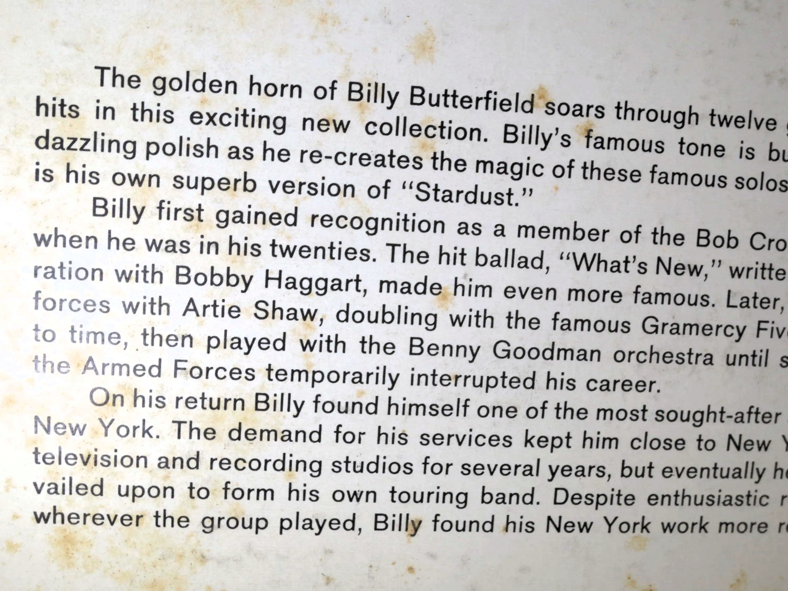 Billy Butterfield – The Golden Horn (1961) Vinyl LP