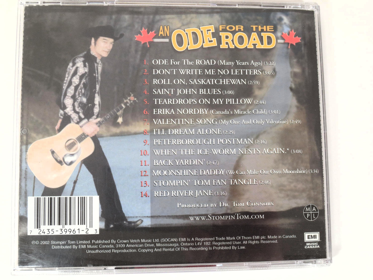 STOMPIN' TOM, Stompin' Tom Connors, Stompin' Tom Music, Stompin' Tom Songs, Stompin' Tom Cd, Country Music Cd, Vintage Cd, 1993 Compact Disc