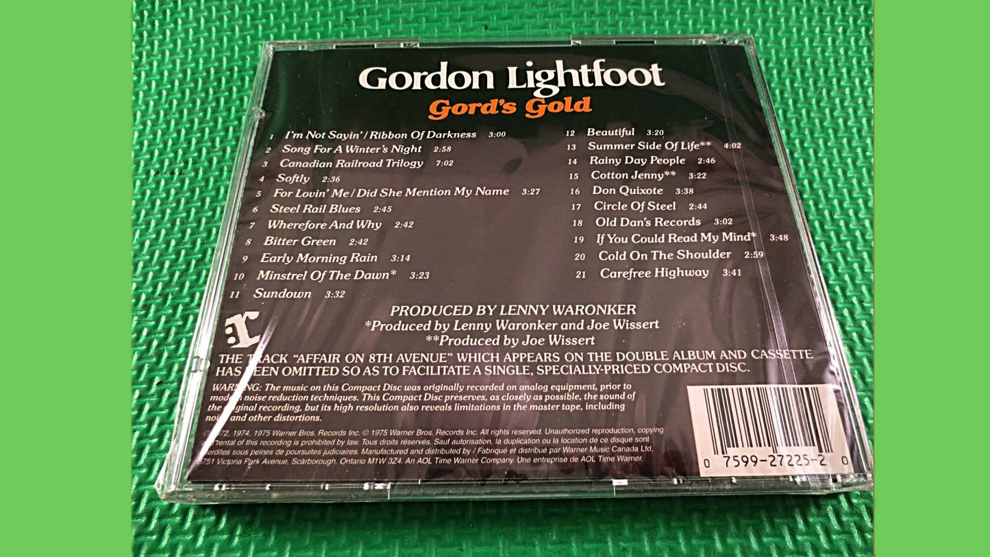 GORDON LIGHTFOOT, Gord's Gold, Factory SEALED, Compact Disc, Vintage Cd