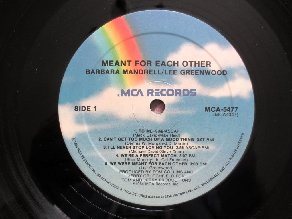 BARBARA MANDRELL, Lee Greenwood, Meant For Each Other, Vintage Album, 1984 Record, Vinyl Lp