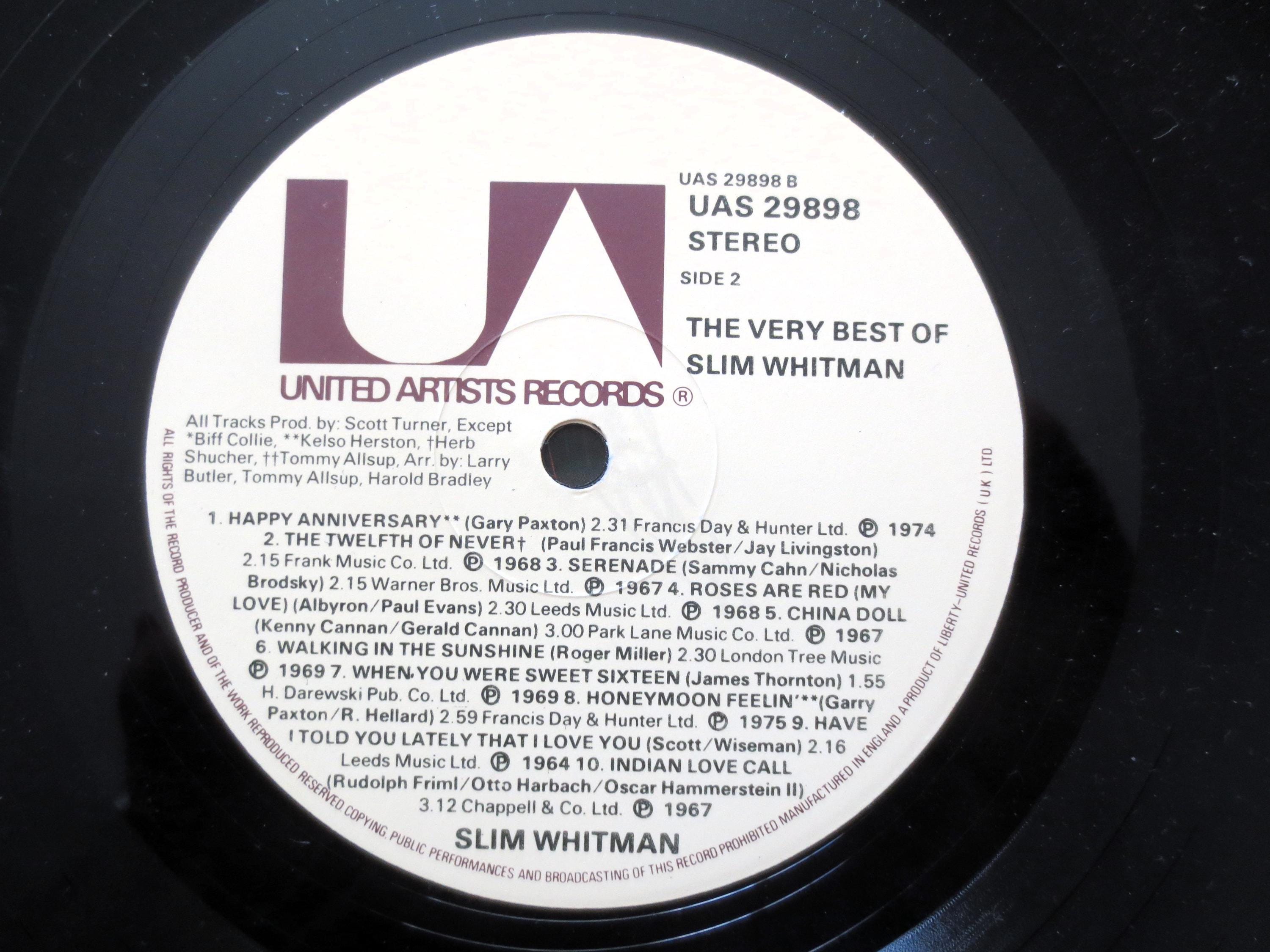 Vintage Records, SLIM WHITMAN, The Very Best of, INDIAN Love Call, Country Record, Vintage Vinyl, Record Vinyl, Records, Vinyl, 1975 Records