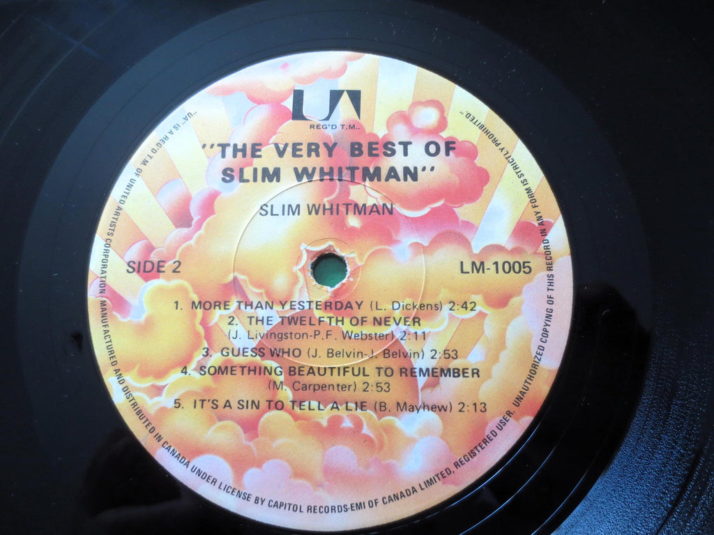 SLIM WHITMAN, The Very Best, Vintage Album, 1980 Record, Vinyl Lp