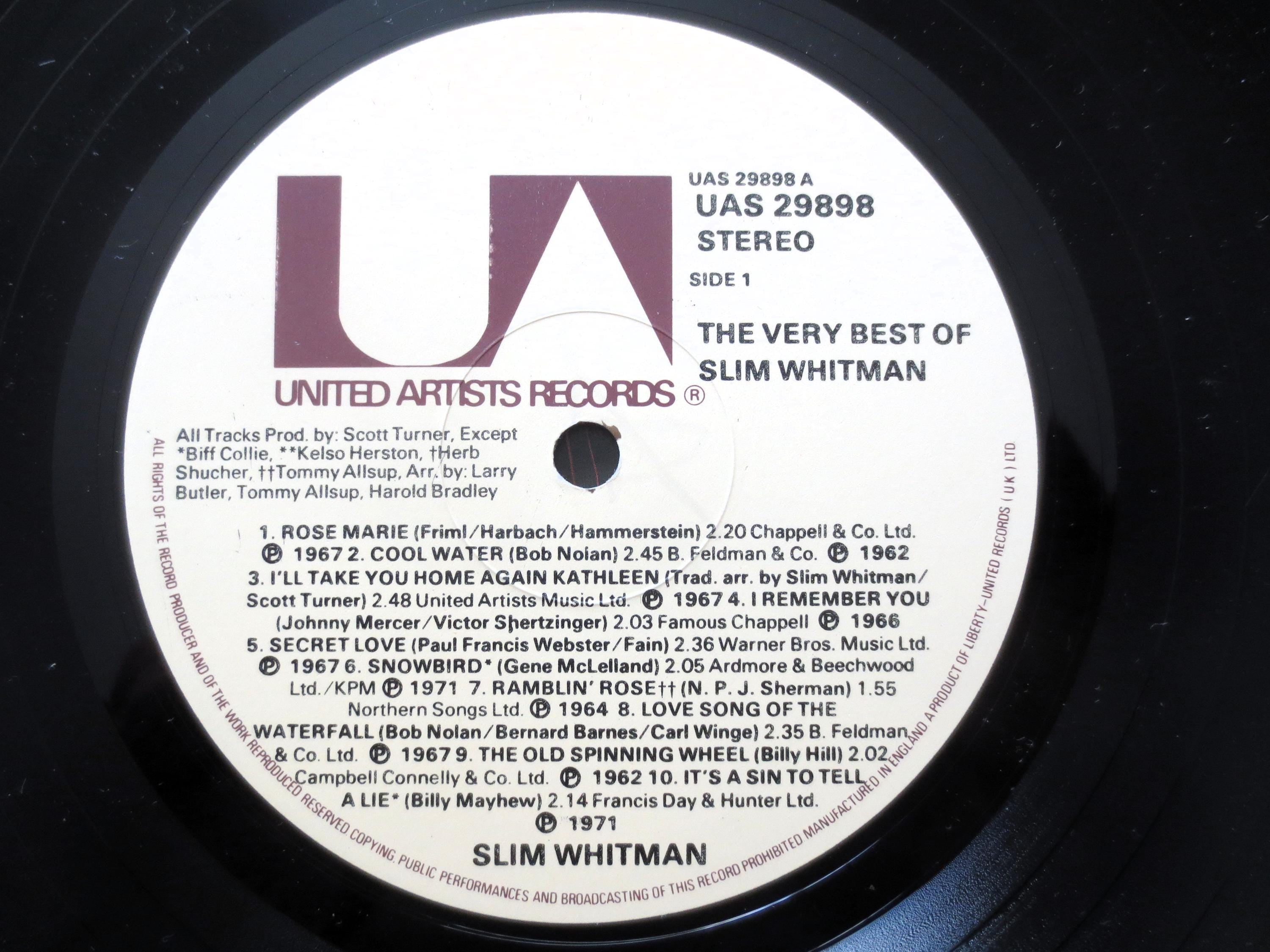 Vintage Records, SLIM WHITMAN, The Very Best of, INDIAN Love Call, Country Record, Vintage Vinyl, Record Vinyl, Records, Vinyl, 1975 Records