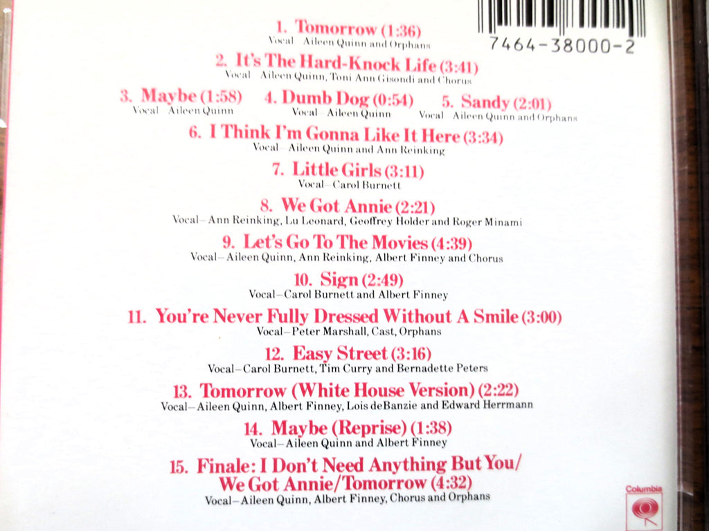 ANNIE, movie soundtrack, Disc, 1982 Compact Disc,