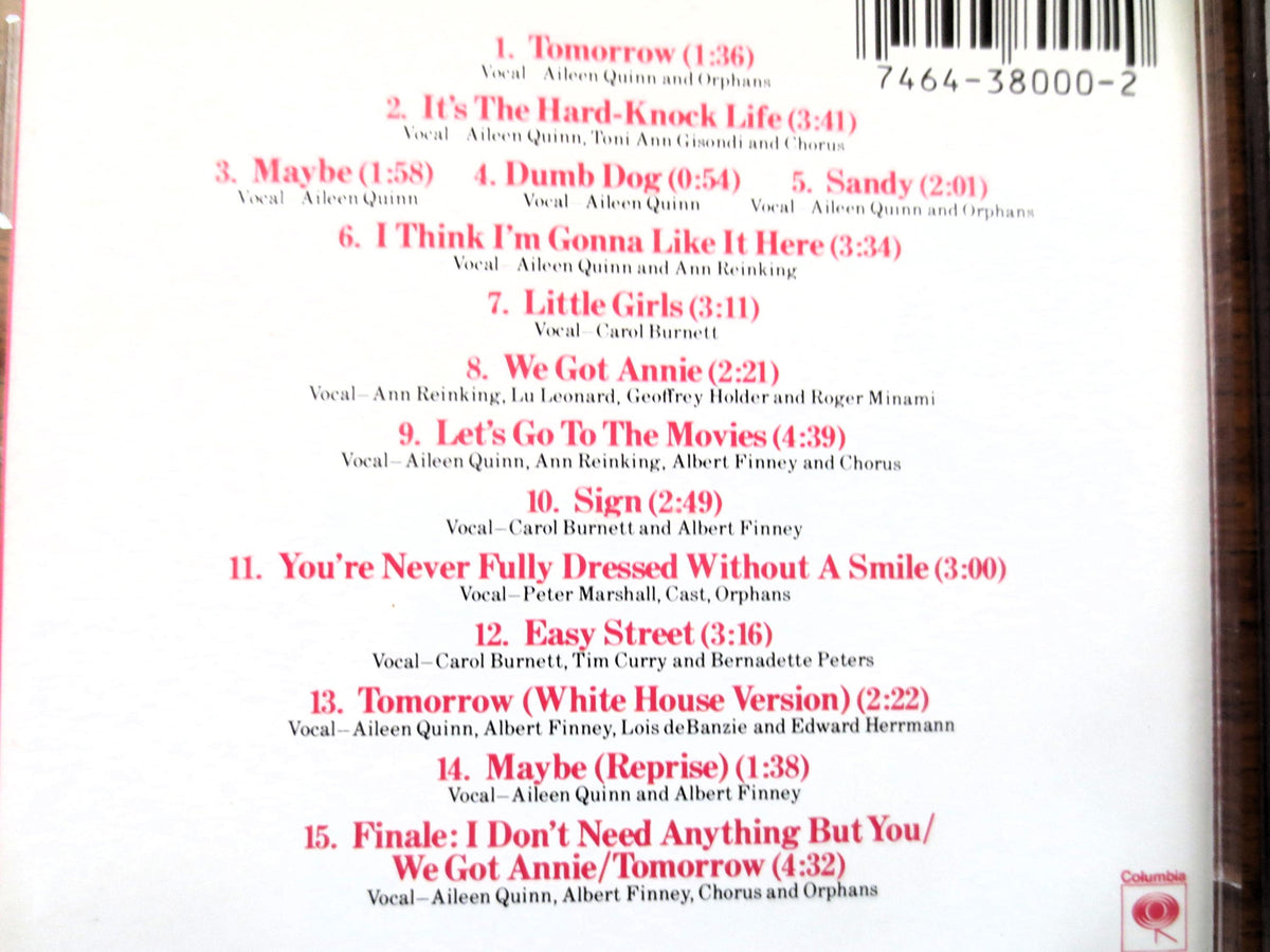 ANNIE, movie soundtrack, Disc, 1982 Compact Disc,
