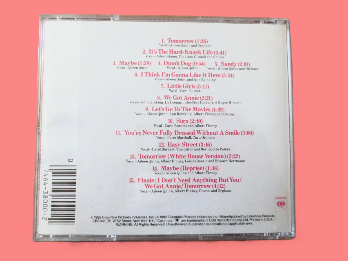 ANNIE, movie soundtrack, Disc, 1982 Compact Disc,
