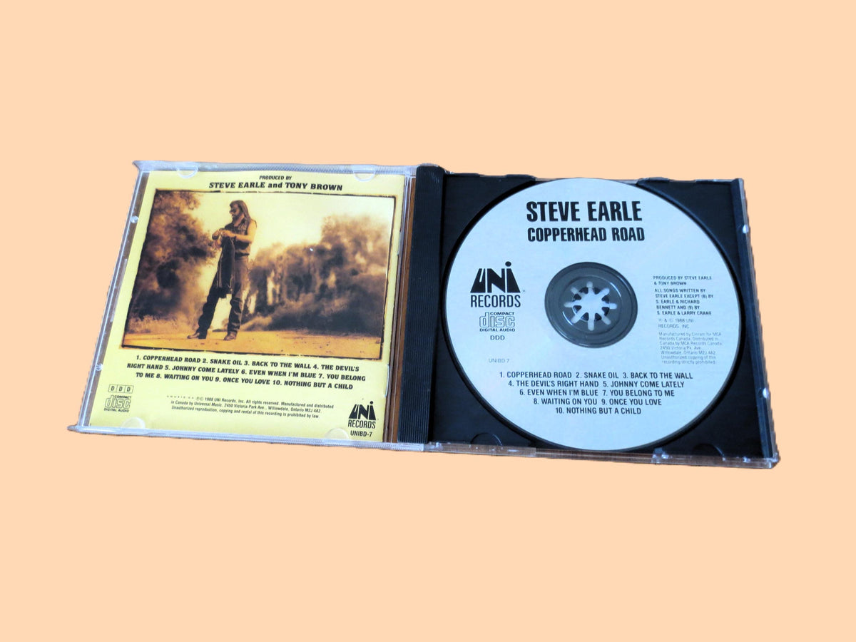 STEVE EARLE, COPPERHEAD Road, Rock Album, 1988 Compact Disc, Vintage Cd