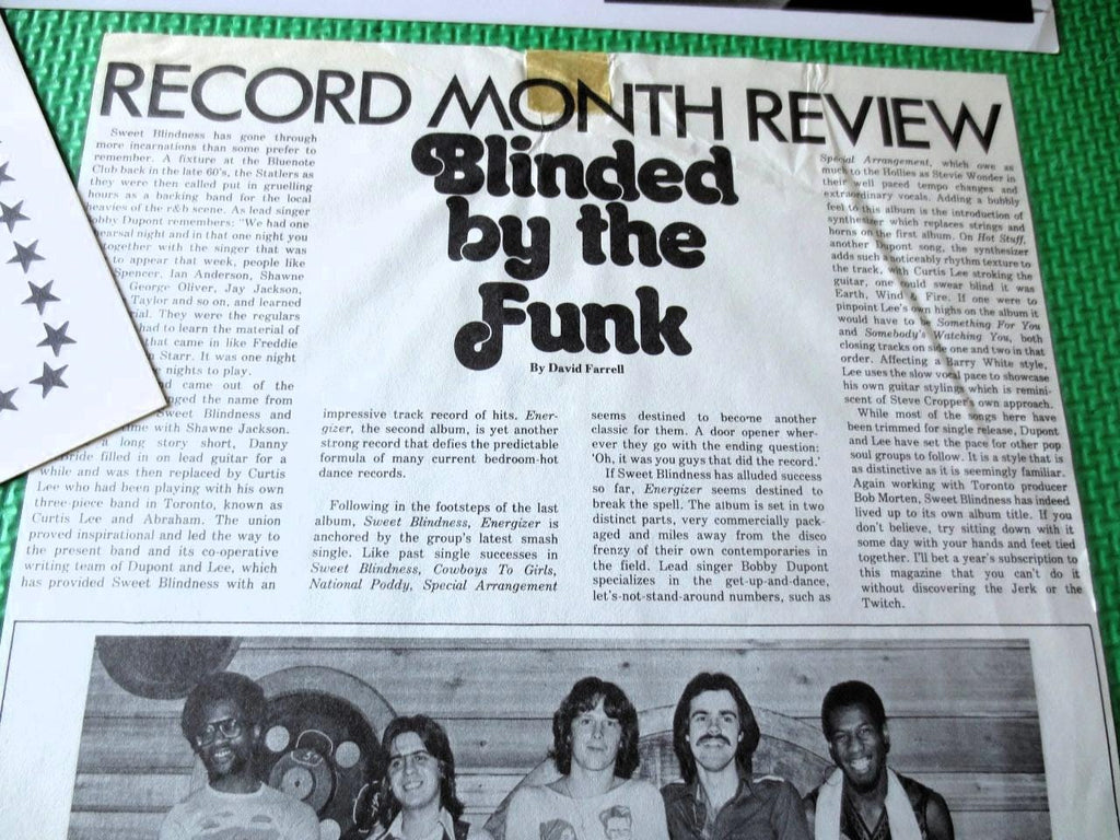 Sweet Blindness - Energize Vinyl Record - 1977 Funk Disco LP